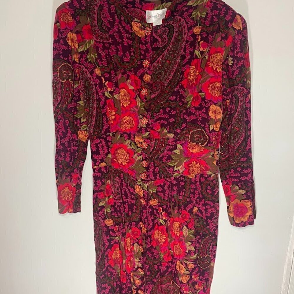 Success Dress Vintage Multicolored Pattern Dress